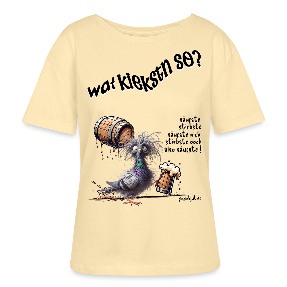WAT KIEKSTN SO?-Rundhals Frauen Bio-T-Shirt - Creme