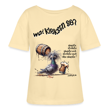 WAT KIEKSTN SO?-Rundhals Frauen Bio-T-Shirt - Creme