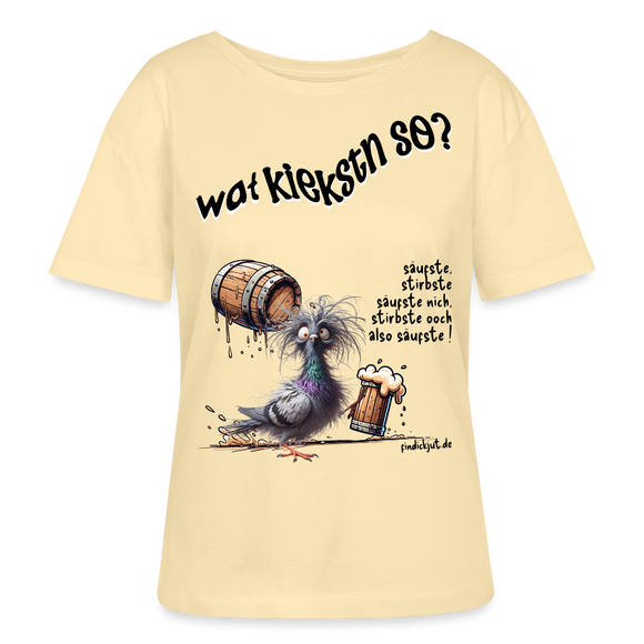 WAT KIEKSTN SO?-Rundhals Frauen Bio-T-Shirt - Creme