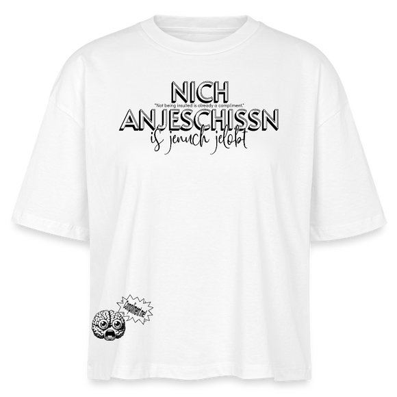 BERLINER EFFIZIENZ 'Dit Lob'-Frauen Boxy Bio-T-Shirt - Weiß