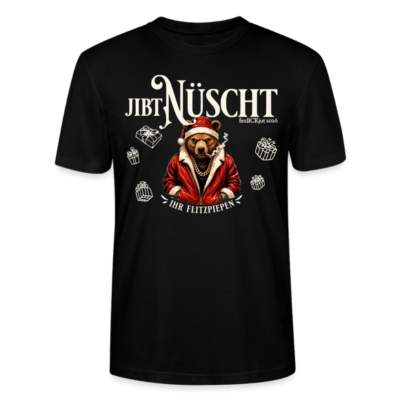 JIBT NÜSCHT-Unisex T-Shirt Berliner Ansage und Berliner Bär - Schwarz