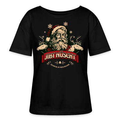 JIBT NÜSCHT zu Weihnachten-Rundhals Frauen Bio-T-Shirt - Schwarz