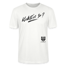 schwarzer, weiss umrandeter Schriftzug "Kiekst'n so?" im Berliner Dialekt, geschrieben in einer dynamischen, handgezeichneten Pinselstrich-Optik. - auf Bio unisex T-shirt - Weiß