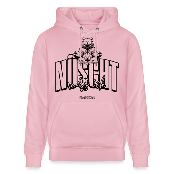 NÜSCHT MUSS ICK 2025-Unisex Bio-Hoodie mit Berliner Schnauze - Hellrosa