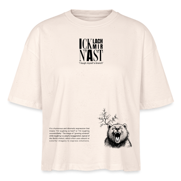 ICK LACH MIR N AST-Frauen Boxy Bio-T-Shirt - Naturweiß