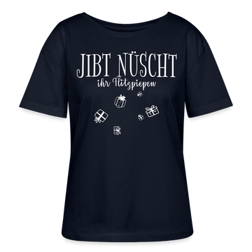 JIBT NÜSCHT IHR FLITZPIEPEN-Rundhals Frauen Bio-T-Shirt - Navy