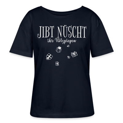 JIBT NÜSCHT IHR FLITZPIEPEN-Rundhals Frauen Bio-T-Shirt - Navy