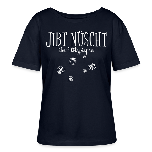 JIBT NÜSCHT IHR FLITZPIEPEN-Rundhals Frauen Bio-T-Shirt - Navy