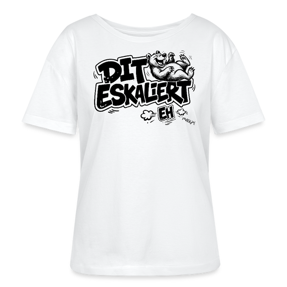 DIT ESKALIERT EH-Rundhals Frauen Bio-T-Shirt mit Berliner Schnauze - Weiß