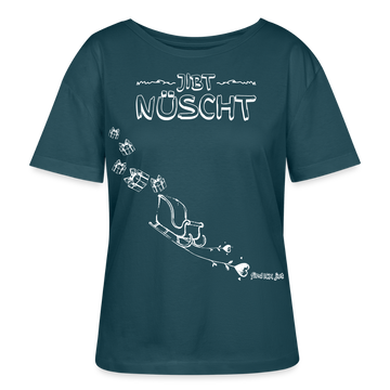 Weihnachten in Berlin 25- JIBT NÜSCHT- Rundhals Frauen Bio-T-Shirt - Dunkles Petrol