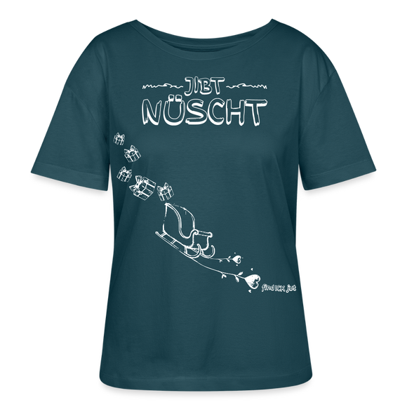 Weihnachten in Berlin 25- JIBT NÜSCHT- Rundhals Frauen Bio-T-Shirt - Dunkles Petrol