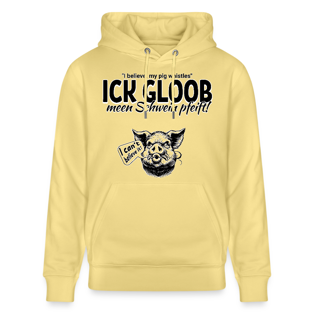 ICK GLOB, MEEN SCHWEIN PFEIFT!-Unisex Bio-Hoodie - Gelb Viva 