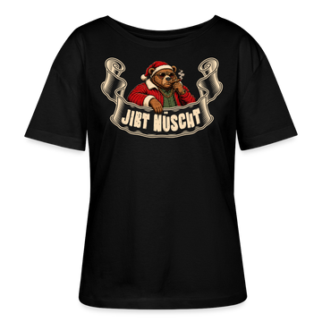 JIBT NÜSCHT-Anti-Geschenke-Rundhals Frauen Bio-T-Shirt - Schwarz