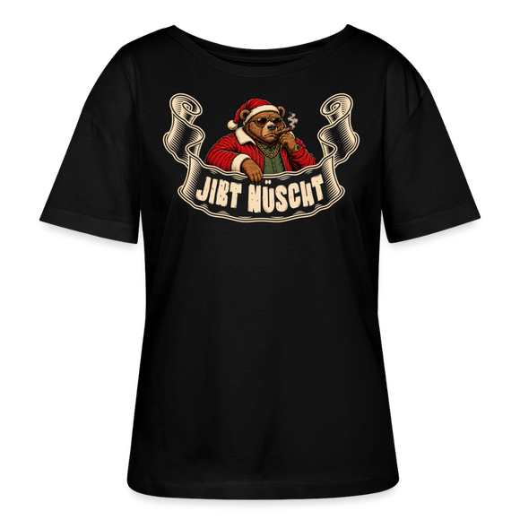 JIBT NÜSCHT-Anti-Geschenke-Rundhals Frauen Bio-T-Shirt - Schwarz