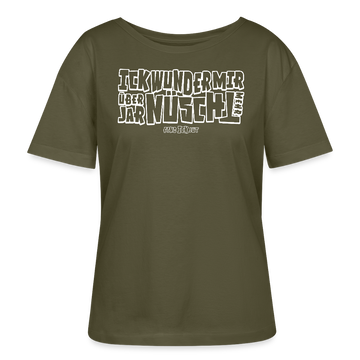 Berliner Spruch-ICK WUNDER MIR-Rundhals Frauen Bio-T-Shirt - Khaki
