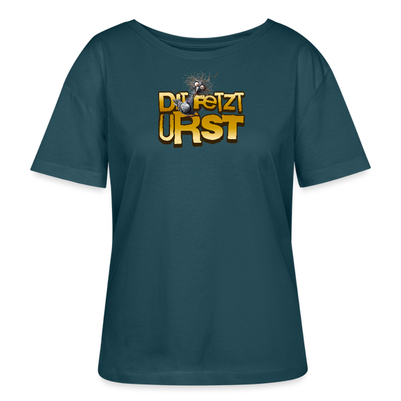 DIT FETZT URST-Rundhals Frauen Bio-T-Shirt - Dunkles Petrol
