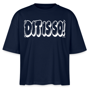 Berlin Shirt-DIT IS SO!-Frauen Boxy Bio-T-Shirt mit Berliner Schnauze - Navy