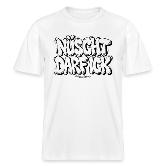 Berlin Shirt-NÜSCHT DARF ICK-RELAXED FIT Unisex Organic T-Shirt - Weiß