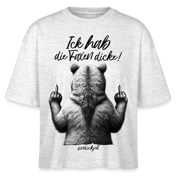 Ick hab die Faxen dicke!-Frauen Boxy Bio-T-Shirt - Weiß meliert