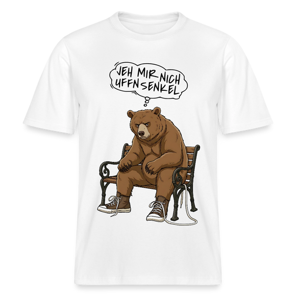 Berliner Bär mit Spruch-JEH MIR NICH UFFN SENKEL- RELAXED FIT Unisex Organic T-Shirt - Weiß