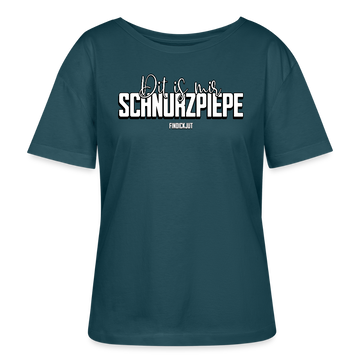 SCHNURZPIEPE-Rundhals Frauen Bio-T-Shirt - Dunkles Petrol