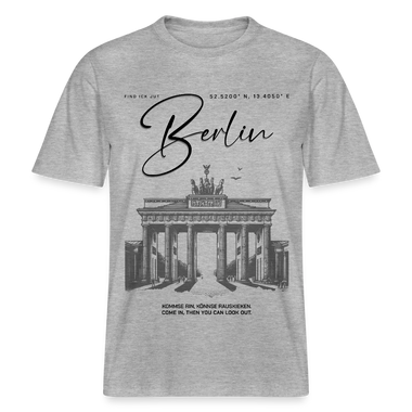 BERLIN Souvenir-Relaxed Fit Unisex Bio-T-Shirt - Grau meliert
