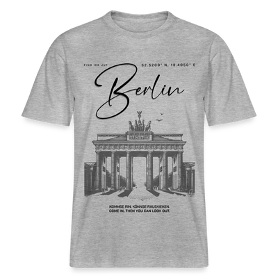 BERLIN Souvenir-Relaxed Fit Unisex Bio-T-Shirt - Grau meliert