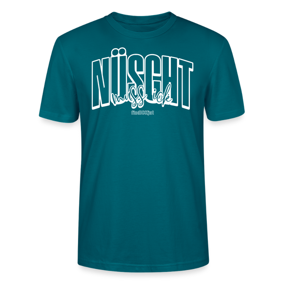 Berlin Shirt mit Schnauze-NÜSCHT MUSS ICK-Unisex T-Shirt Bio - Ozeanblau