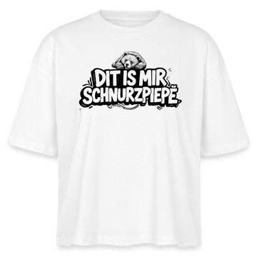 Berliner Bär-DIT IS MIR SCHNURZPIEPE-Frauen Boxy Bio-T-Shirt - Weiß