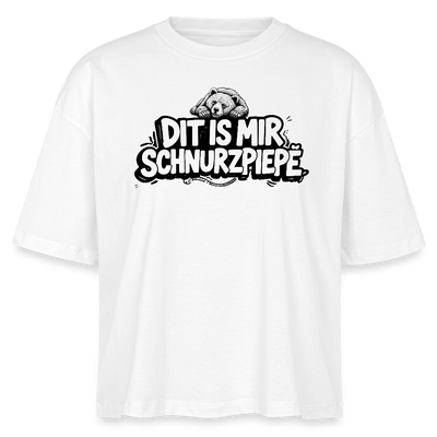 Berliner Bär-DIT IS MIR SCHNURZPIEPE-Frauen Boxy Bio-T-Shirt - Weiß