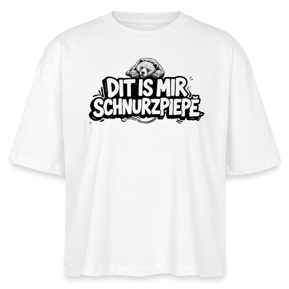 Berliner Bär-DIT IS MIR SCHNURZPIEPE-Frauen Boxy Bio-T-Shirt - Weiß