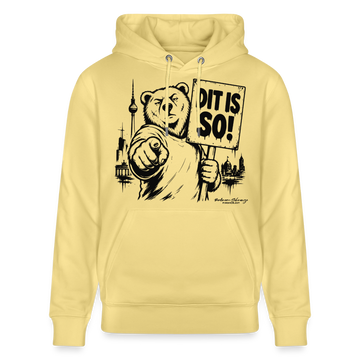 Berlin Souvenir Hoodie -DIT IS SO! – Unisex Bio-Hoodie mit Berliner Bär - Gelb Viva 