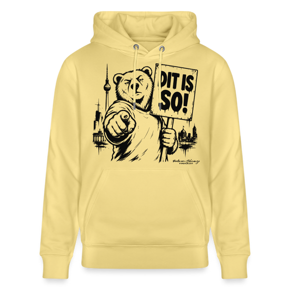 Berlin Souvenir Hoodie -DIT IS SO! – Unisex Bio-Hoodie mit Berliner Bär - Gelb Viva 