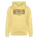 Berliner Spruch-ICK WUNDER MIR ÜBER JAR NÜSCHT MEHR-Unisex Bio-Hoodie - schwarzer Print auf Gelbem Hoodie