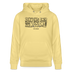 Berliner Spruch-ICK WUNDER MIR ÜBER JAR NÜSCHT MEHR-Unisex Bio-Hoodie - schwarzer Print auf Gelbem Hoodie