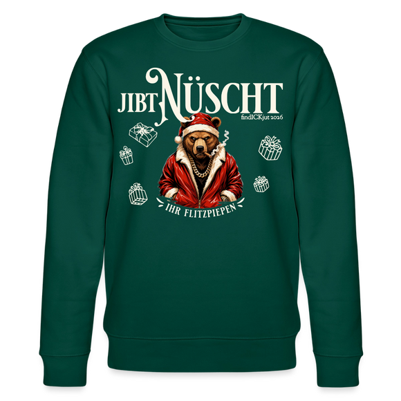 JIBT NÜSCHT-Unisex Bio-Sweatshirt-Berliner Bär Weihnachten - Forest