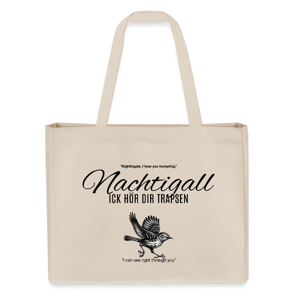 NACHTIGALL ICK HÖR DIR TRAPSEN-Einkaufstasche - Naturweiß