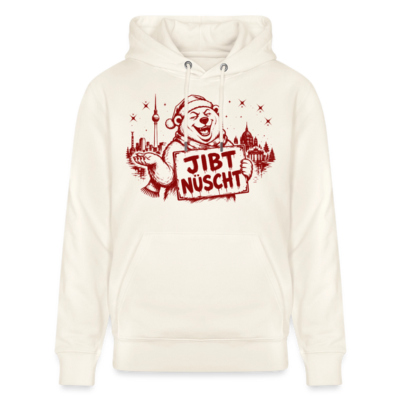 Berlin Weihnachts-Souvenir 2026- JIBT NÜSCHT-Unisex Bio-Hoodie - Naturweiß 
