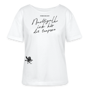 Berliner Spruch in schwarzer Schreibschrift 'NACHTIGALL, ICK HÖR DIR TRAPSEN'-auf Rundhals Frauen Bio-T-Shirt - Weiß