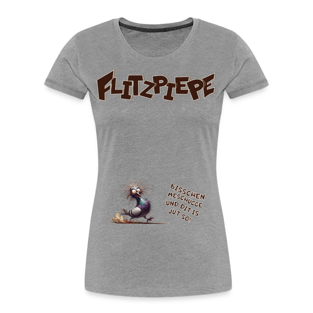 BERLINER FLITZPIEPE - Frauen Premium Bio T-Shirt - Grau meliert