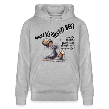 WAT KIEKSTN SO - Unisex Bio-Hoodie - Grau meliert