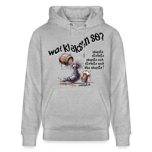WAT KIEKSTN SO - Unisex Bio-Hoodie - Grau meliert