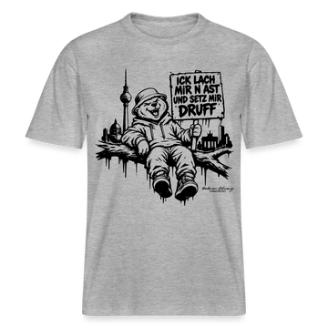 ICK LACH MIR N AST - RELAXED FIT Unisex Organic T-Shirt als Berlin Souvenir - Grau meliert