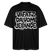 schwarzes Bio Baumwoll‑Oversize‑Shirt unisex mit Berlin Kultspruch Print in weiss „VAFATZ DA VOM JELÄNDE“