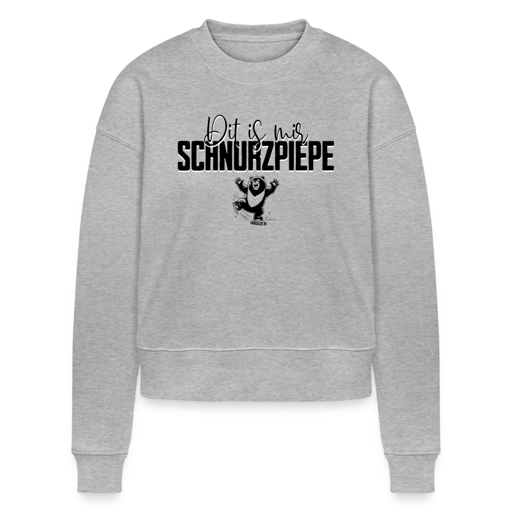 SCHNURZPIEPE - Cropped Frauen Bio-Sweatshirt - Grau meliert