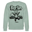 Berlin Souvenir-Unisex Bio-Sweatshirt-BERLIN ICK LIEBE DIR - Helles Graugrün