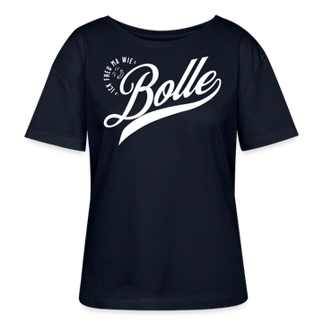 ICK FREU MA WIE BOLLE-Rundhals Frauen Bio-T-Shirt - Navy