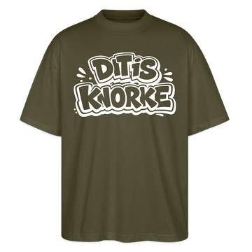 DIT IS KNORKE-Oversized Unisex Bio T-Shirt mit echt Berliner Schnauze - Khaki