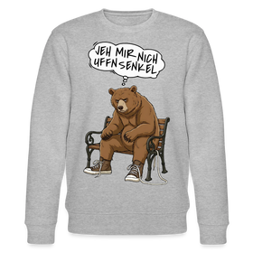 Berliner Bär und Spruch-JEH MIR NICH UFFN SENKEL-Unisex Bio-Sweatshirt - Grau meliert