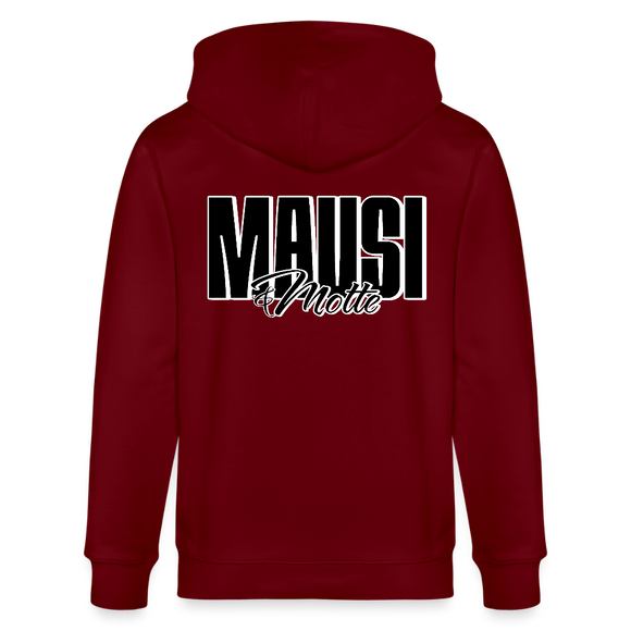 MAUSI UND MOTTE-Unisex Bio-Kapuzenjacke - Burgunderrot